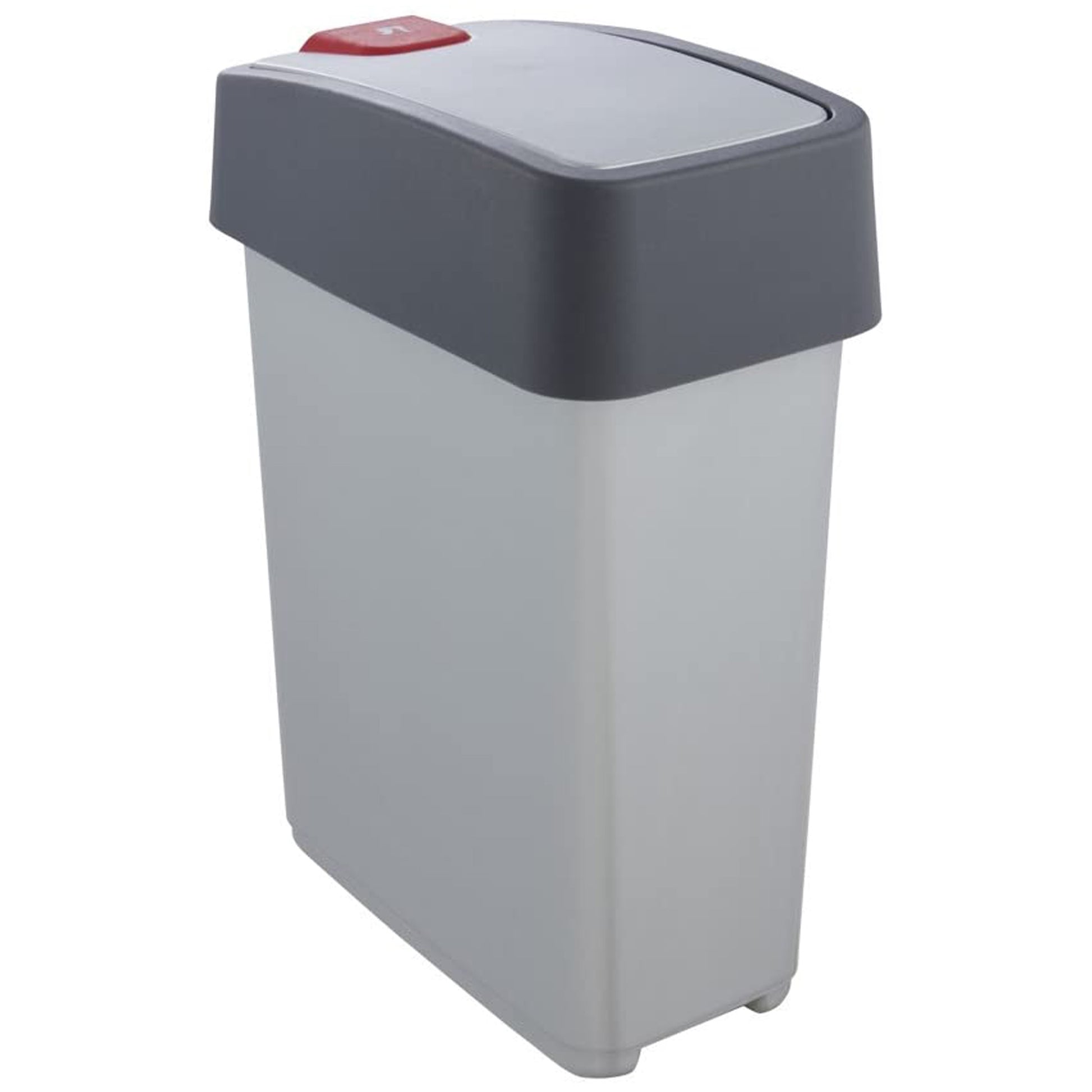 Cubo De Basura Premium Con Tapa Abatible, Tacto Suave, 10l, Color Plateado
