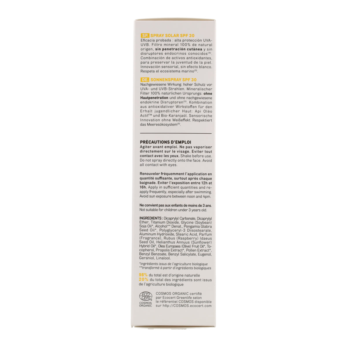 Spray Solar Spf 30 Acorelle 100 ml