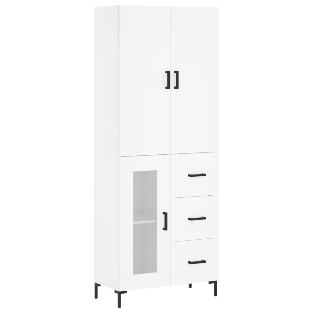 Aparador Alto Madera Contrachapada Blanco 69,5x34x180 Cm_1