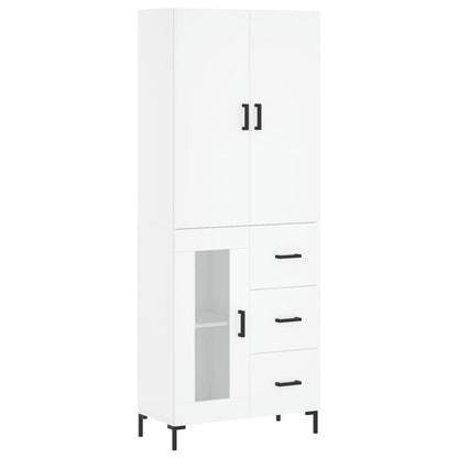 Aparador Alto Madera Contrachapada Blanco 69,5x34x180 Cm_1