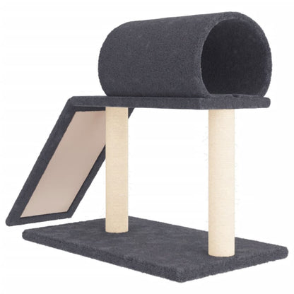 Vidaxl Rascador Para Gatos Con Túnel Y Escalera Gris Oscuro 55,5 Cm_4