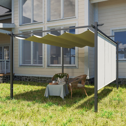 Outsunny Pérgola 4x3 M Con Techo Retráctil Y Laterales Enrollables Beige_4