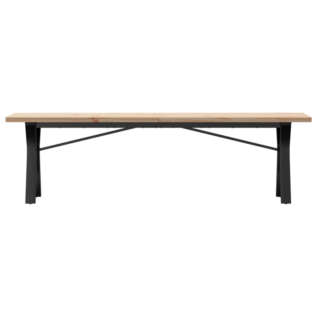 Mesa De Centro Marco Y Madera Maciza Pino Y Acero 160x40x45,5cm_2