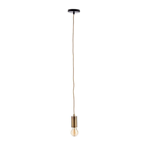 Well Home Lámpara Colgante De Metal Color Oro Diseño Minimalista Ø10x94,5cm_0