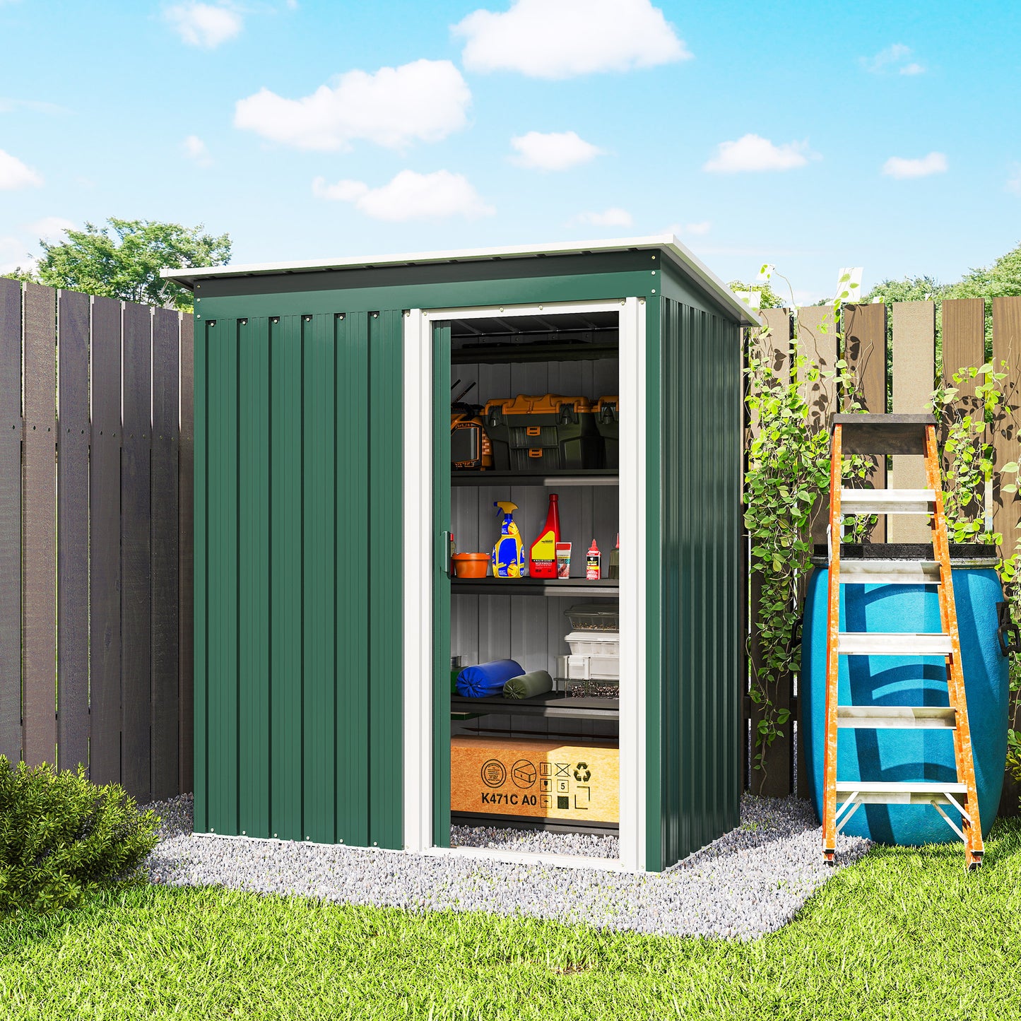 Outsunny Caseta De Jardín Exterior 1,16 M² 163x89x182 Cm Con Puerta Corredera_4