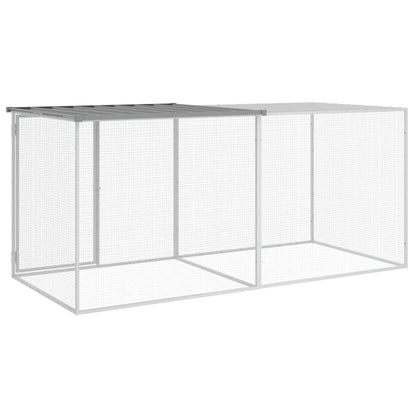 Vidaxl Gallinero Con Techo Acero Galvanizado Gris Claro 203x98x90 Cm_4