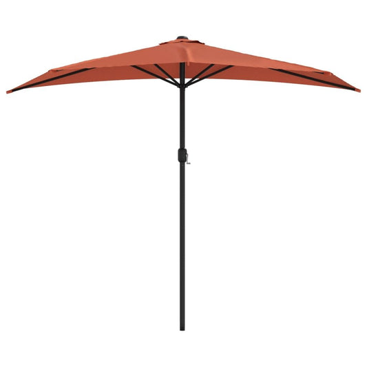 Vidaxl Sombrilla Balcón Semicircular Aluminio Terracota 270x144x222 Cm_0