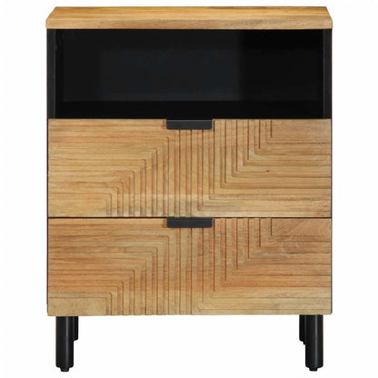 Mesita De Noche Madera Maciza De Mango 50x33x60 Cm Marrón_1