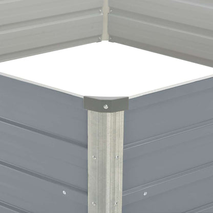 Jardinera Elevada 129x129x45 Cm Acero Galvanizado Gris_3