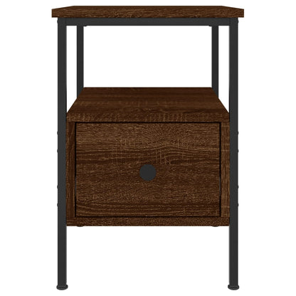Mesita De Noche Madera De Ingeniería Marrón Roble 34x36x50 Cm_4