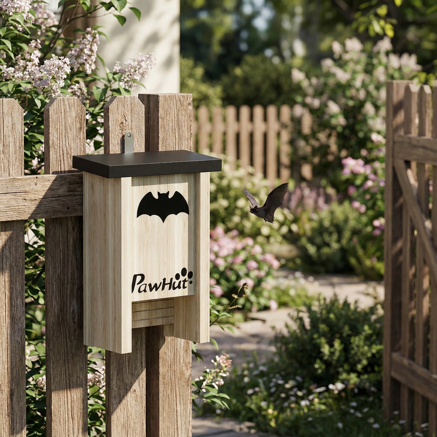 Pawhut Pack De 3 Casas Para Murciélagos De Madera Para Exterior Jardín Natural_4