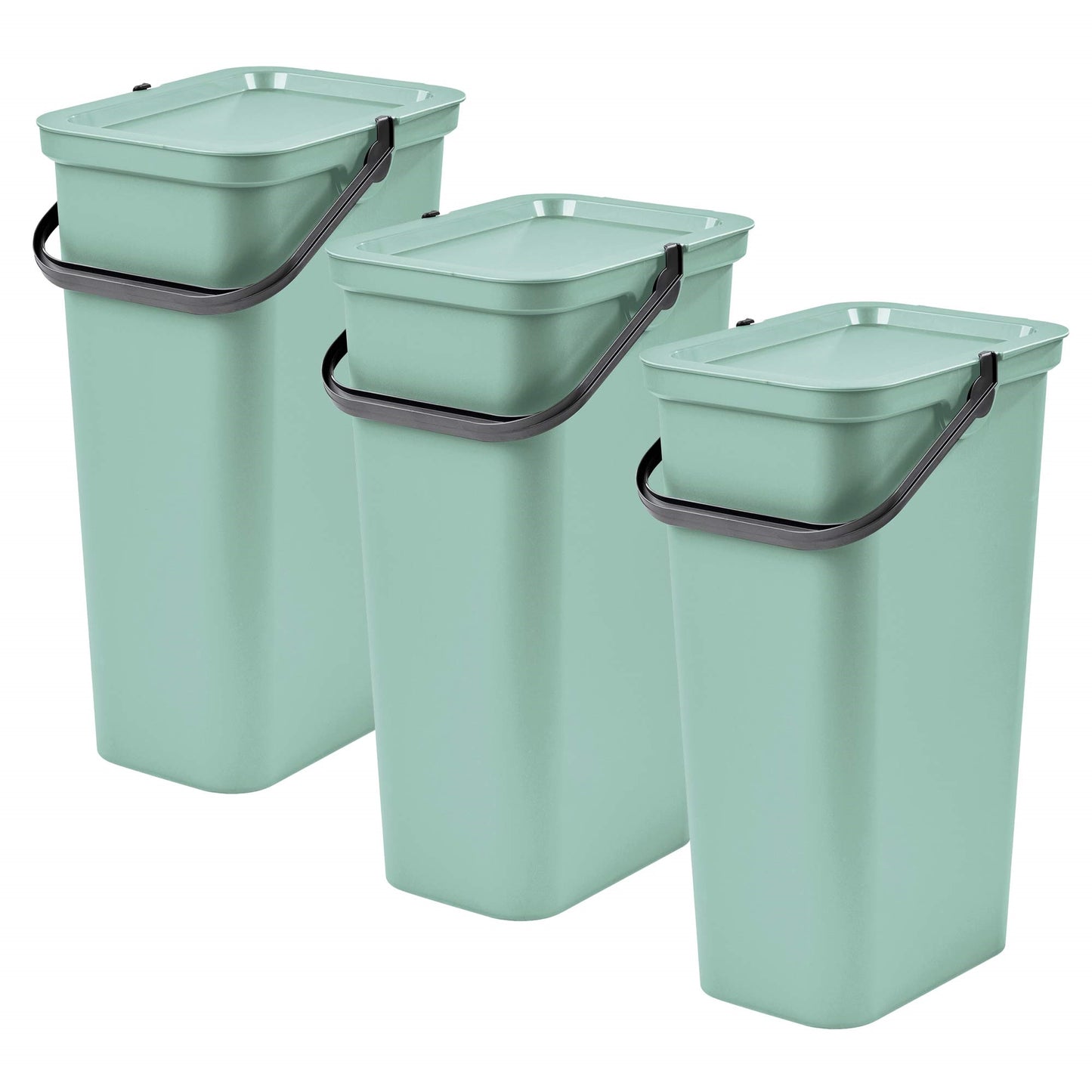 Set De 3 Papeleras moda 25l Salvia Con Asa_0