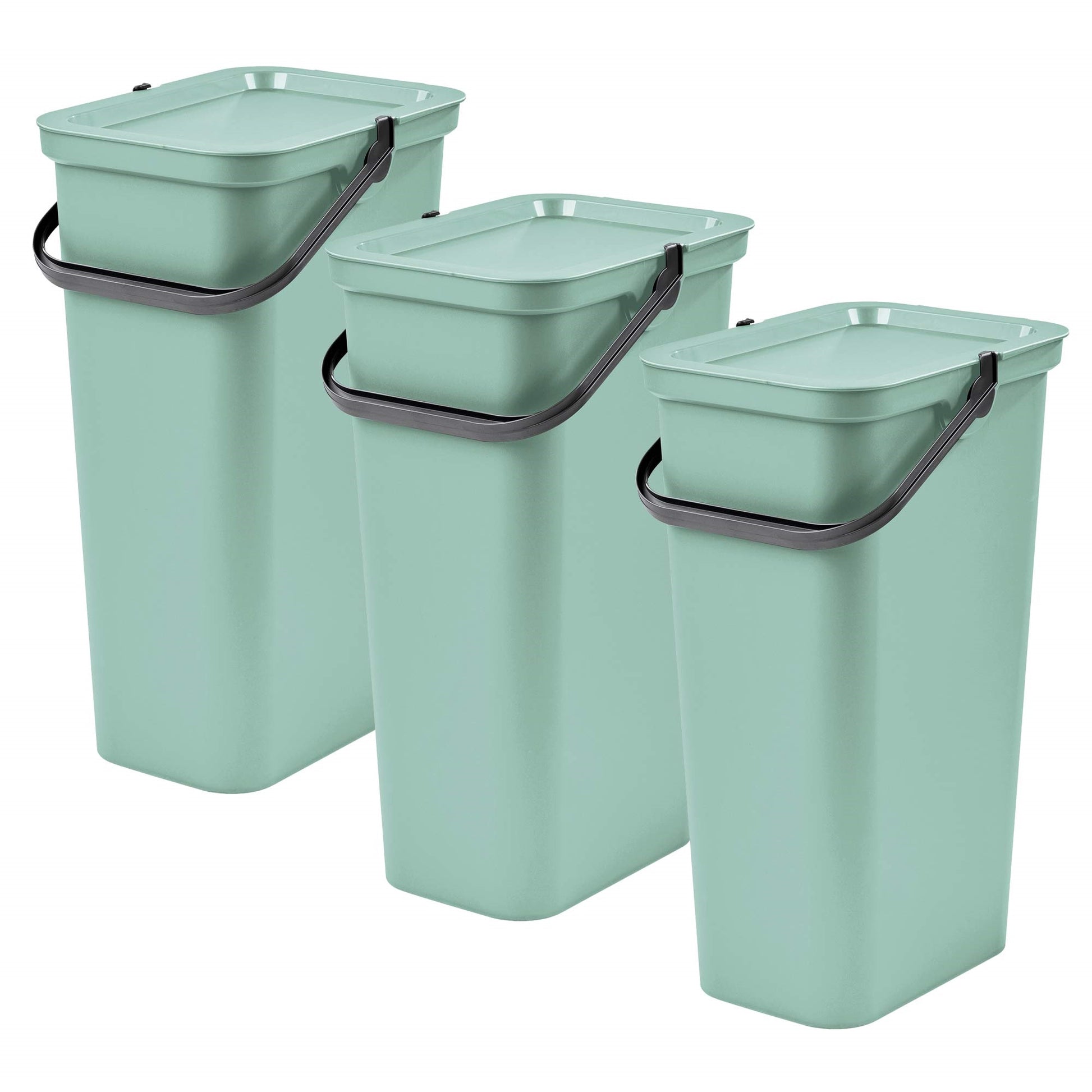 Set De 3 Papeleras moda 25l Salvia Con Asa_0