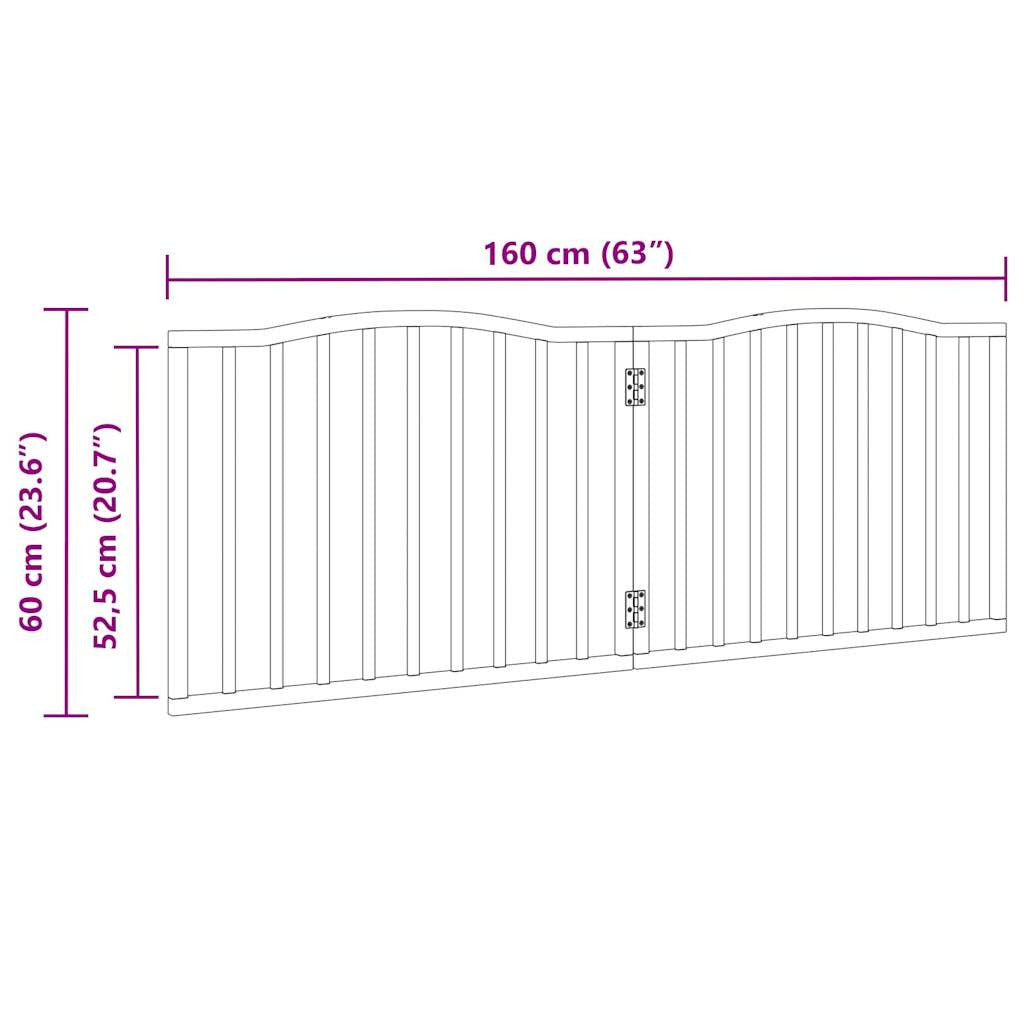 Vidaxl Puerta Para Perros Plegable 2 Paneles Madera De Álamo 160 Cm_2