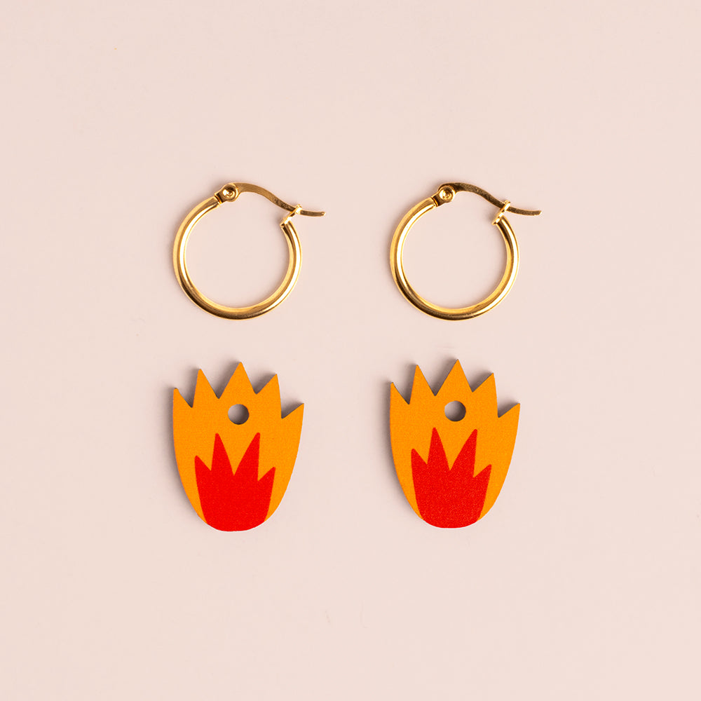 Pendientes Fire De Madera | Joyería Artesanal, Ligera Y Elegante | Diseño Natural Y Original_2