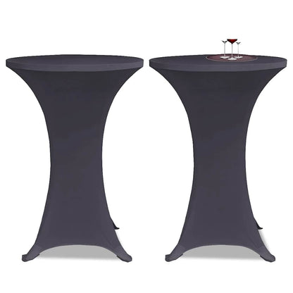 Vidaxl Funda Elástica Para Mesa 4 Unidades 80 Cm Gris Antracita_1