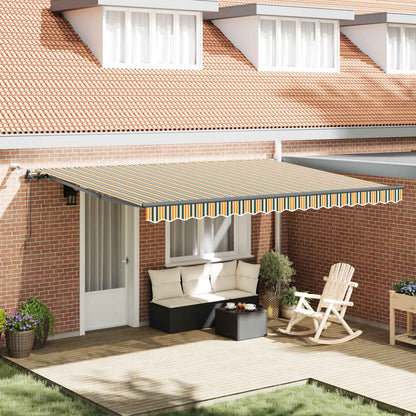 Toldo Retráctil Verde Y Amarillo 450 X 300 Cm Poliéster_1