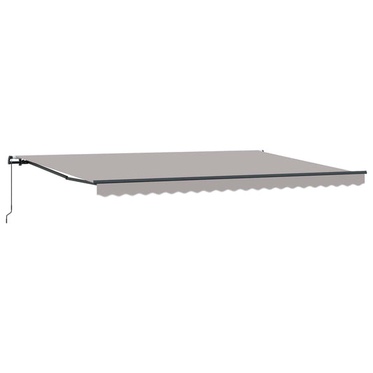 Toldo Retráctil Gris Claro 500 X 300 Cm Poliéster Y Aluminio_0
