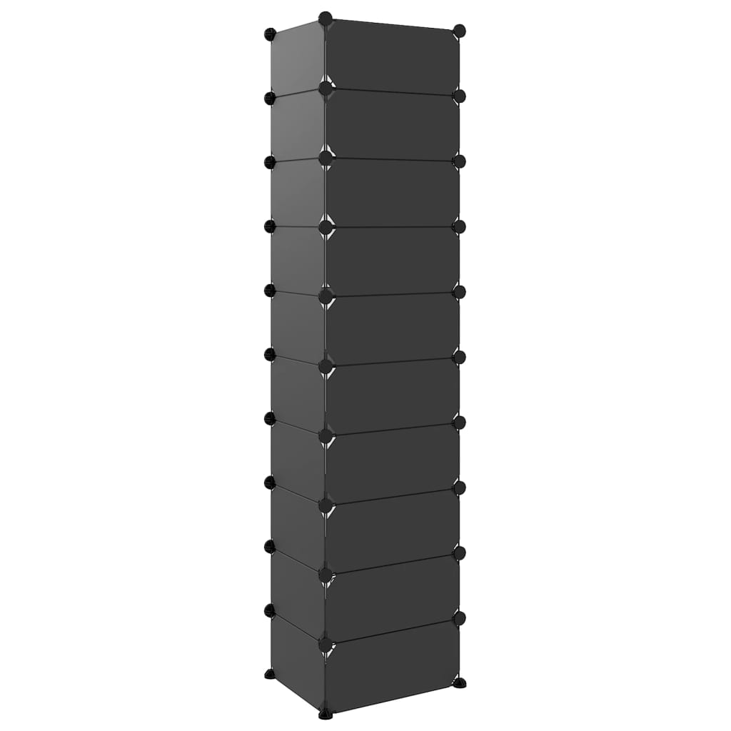 Zapatero Pp Negro 44x32x174 Cm / Vetonek_4