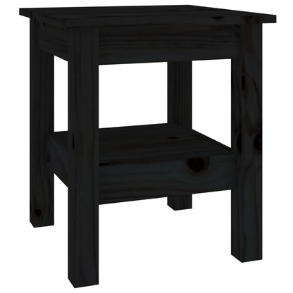 Mesa De Centro De Madera Maciza De Pino Negro 35x35x40 Cm_0