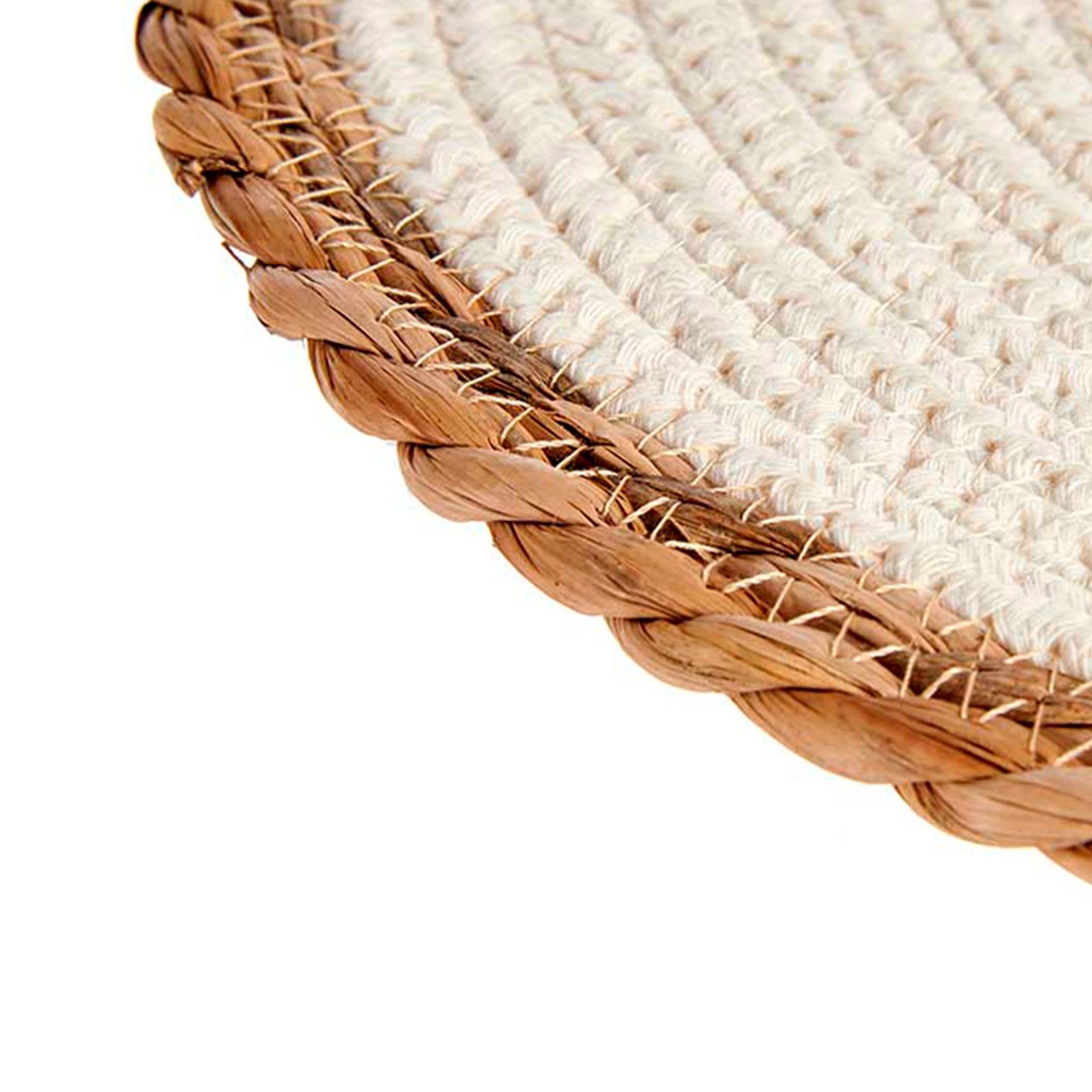 Tapete Blanco Borde Natural 30cm Colección Kinvara