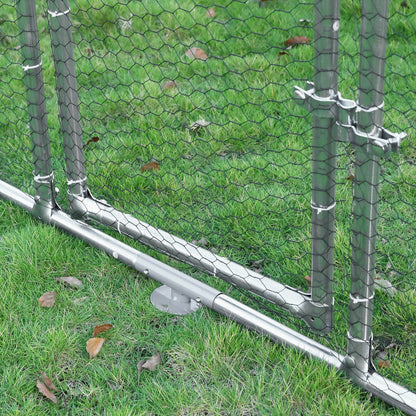 Pawhut Gallinero De Exterior 2,8x5,7x1,95 M Estructura De Metal Galvanizado Tela_3