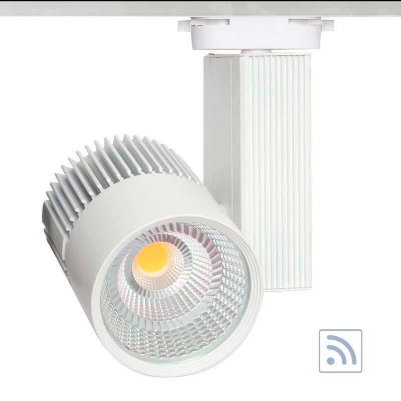Foco Carril Monofásico Cronolux Chip Cree Led, Blanco 30w, Rf Regulable, Blanco Neutro, Regulable_1