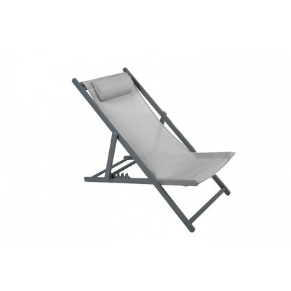 Lote De 2 Sillas De Jardín Plegables De Acero Texaline Gris Multiposición Con Reposacabezas - Muebles De Jardín - Chilienne - 59x101xh94cm_0
