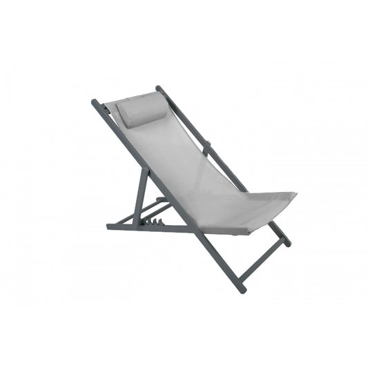 Lote De 2 Sillas De Jardín Plegables De Acero Texaline Gris Multiposición Con Reposacabezas - Muebles De Jardín - Chilienne - 59x101xh94cm_0