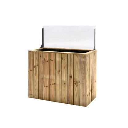 Jardinera Alta De Madera Autoportante Con Cortavientos 40 Cm 100x44,5x80 Cm Hortalia_1