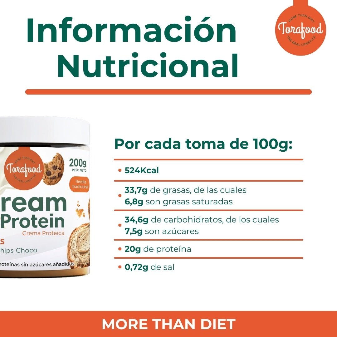 Crema Proteica Chips Cookie Torafood 200g