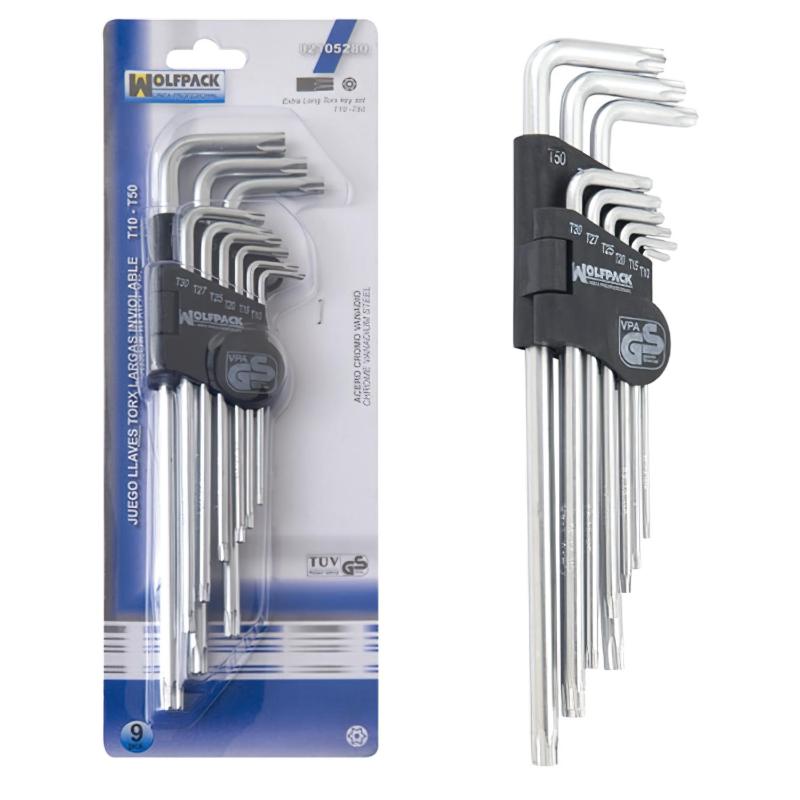 Juego Llaves Torx L 9 Piezas Largo Inviolable
