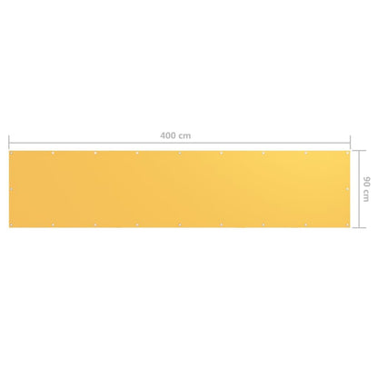 Vidaxl Toldo Para Balcón Tela Oxford Amarillo 90x400 Cm_4
