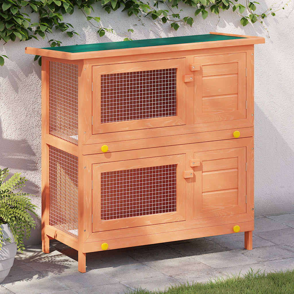 Casa De Animales Pequeños Jaula Conejera 4 Puertas Madera_1