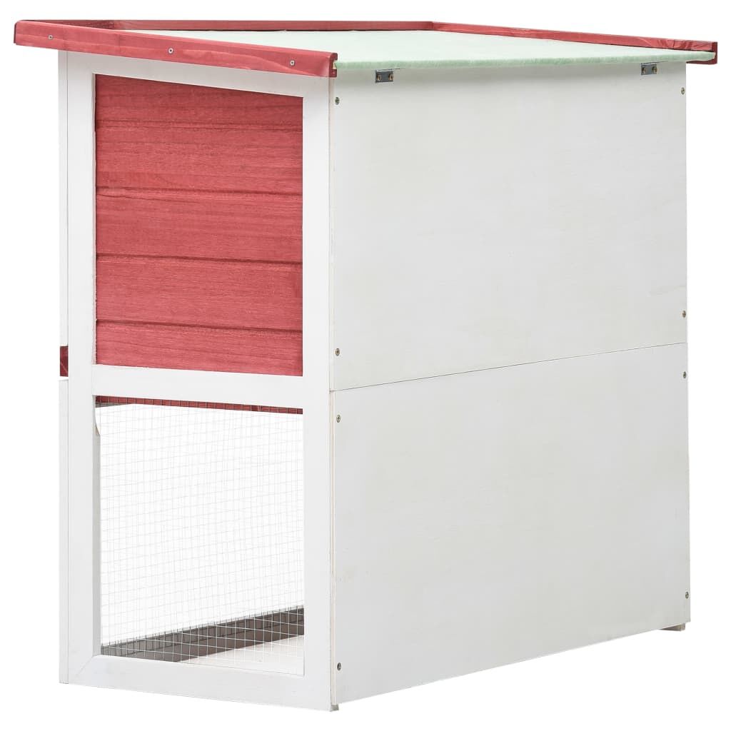 Vidaxl Jaula Conejera Con 1 Puerta Madera Rojo_4
