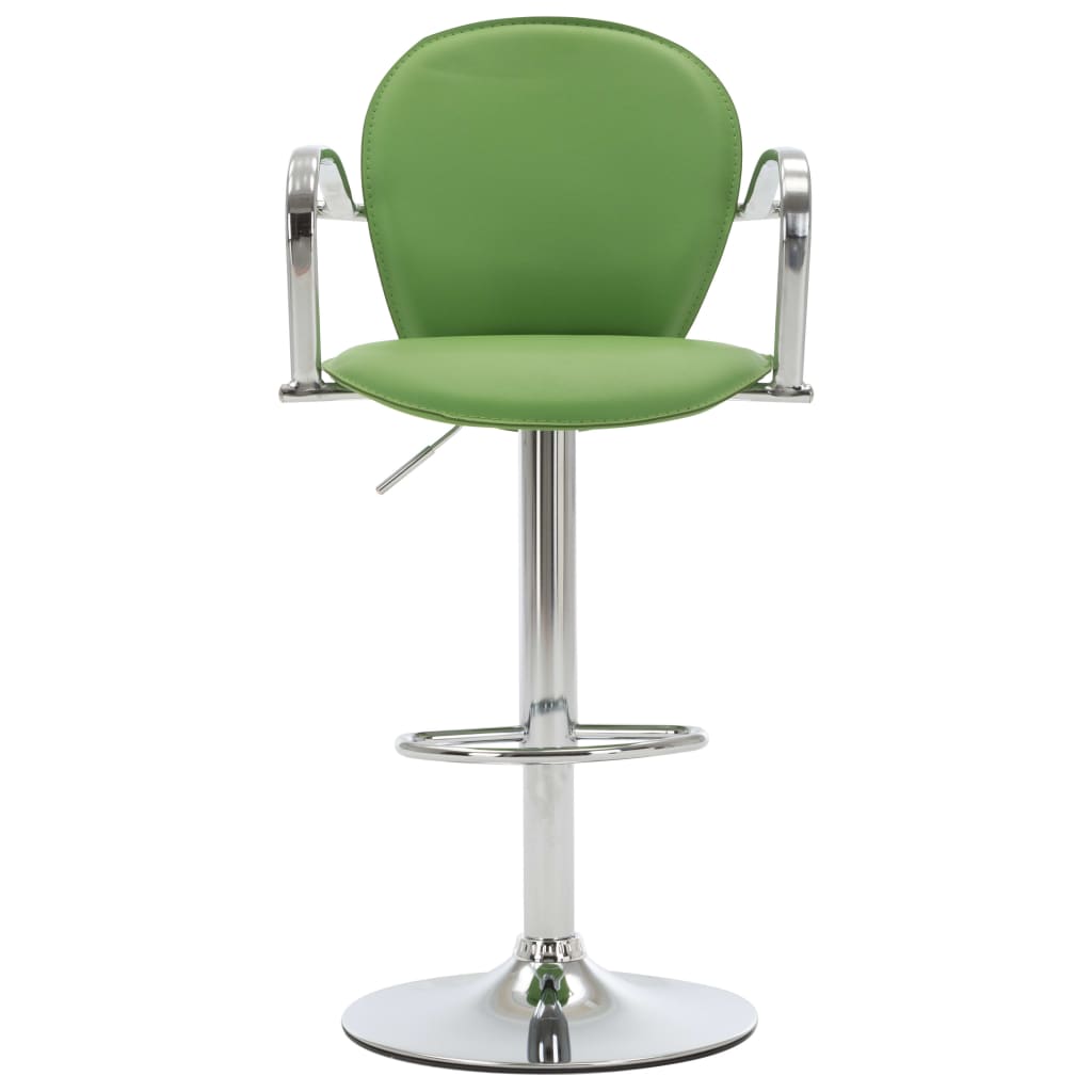Taburetes Cocina Con Reposabrazos 2 Uds Cuero Sintético Verde_2