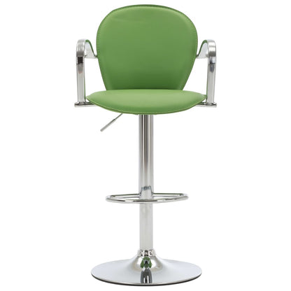 Taburetes Cocina Con Reposabrazos 2 Uds Cuero Sintético Verde_2