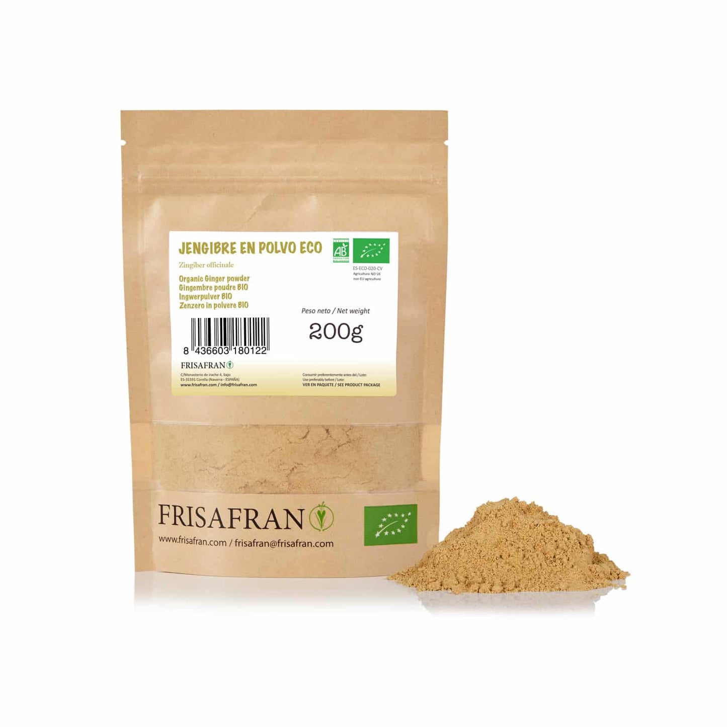 Jengibre En Polvo Ecológico | Calidad | Frisafran 200 G_0