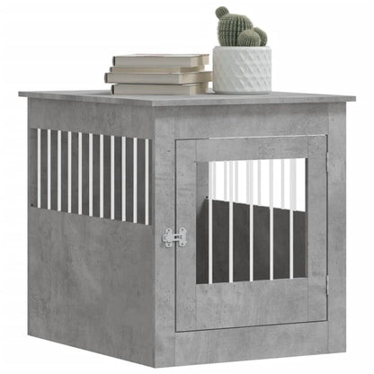 Vidaxl Jaula Para Perros Madera Ingeniería Gris Hormigón 64,5x80x71 Cm_3