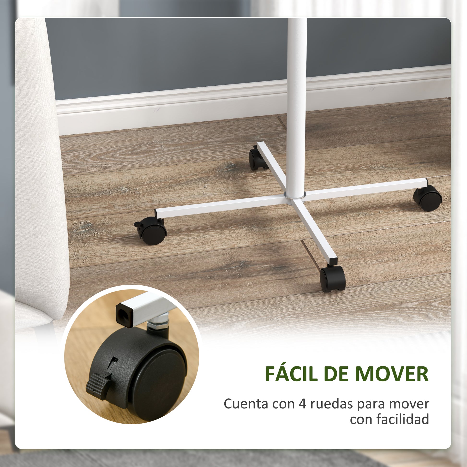 Pawhut Comedero De Pájaros Para Exterior Con Ruedas Ø60x138 Cm Blanco_4