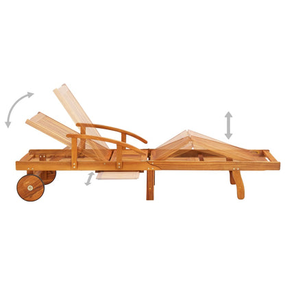Tumbonas Con Mesa Y Cojines 2 Uds Madera Maciza De Acacia_3