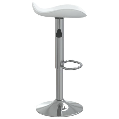 Taburete De Cocina De Acero Cromado Y Cuero Artificial Blanco_2