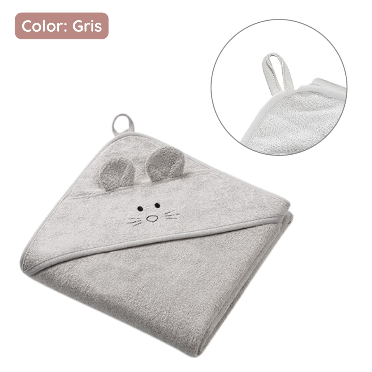 Capa De Baño Bamboo Xl Para Bebés Conejito Gris