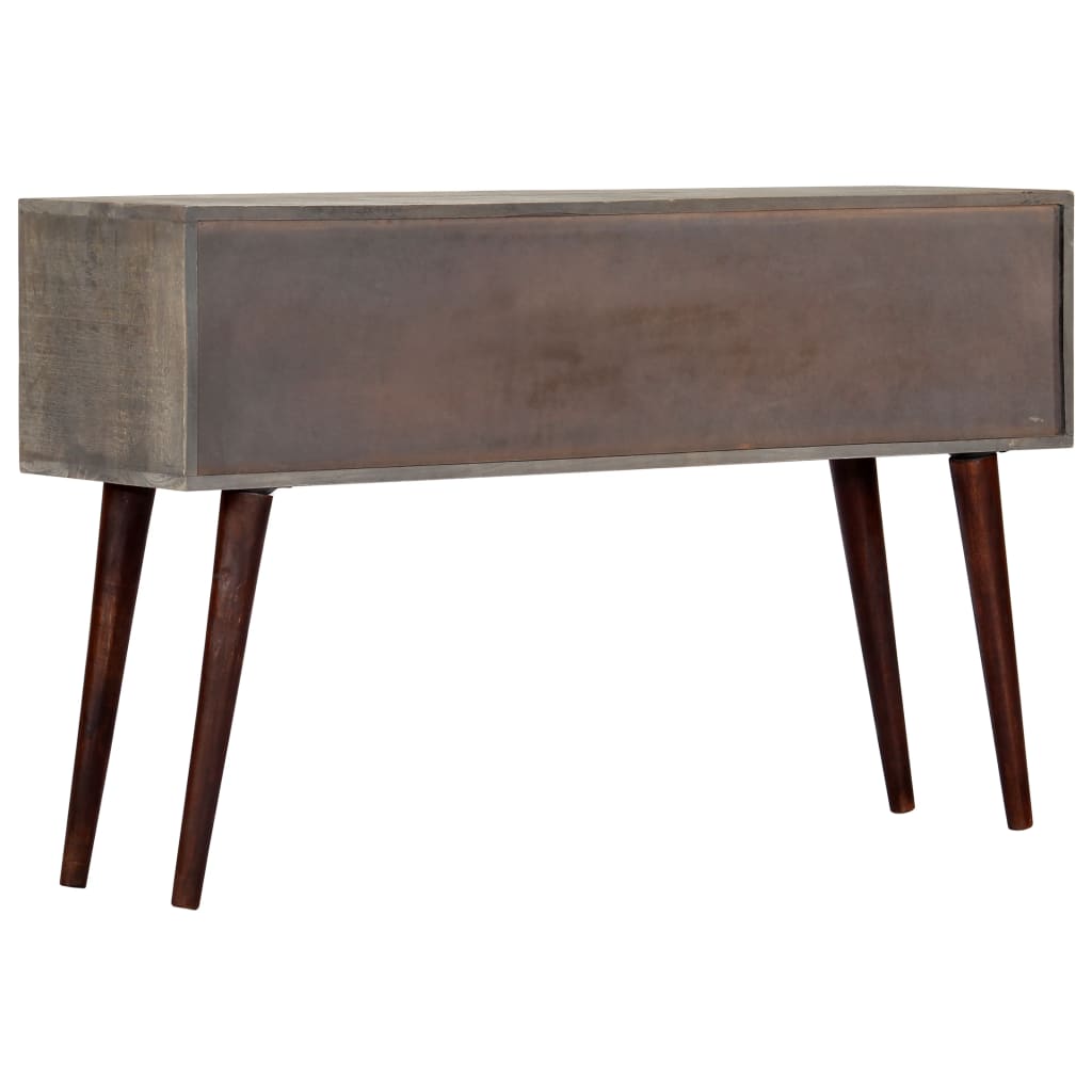 Mesa Consola De Madera Maciza De Mango Gris 120x35x75 Cm_1