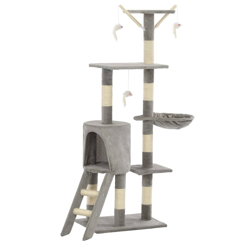 Vidaxl Rascador Para Gatos Con Poste De Sisal 138 Cm Gris_0
