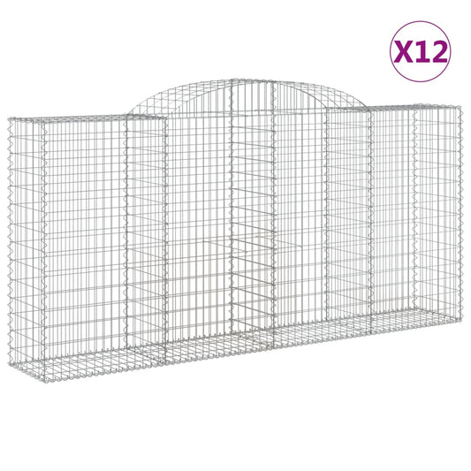 Cestas Gaviones 12 Uds Forma De Arco Hierro 300x50x140/160 Cm_0