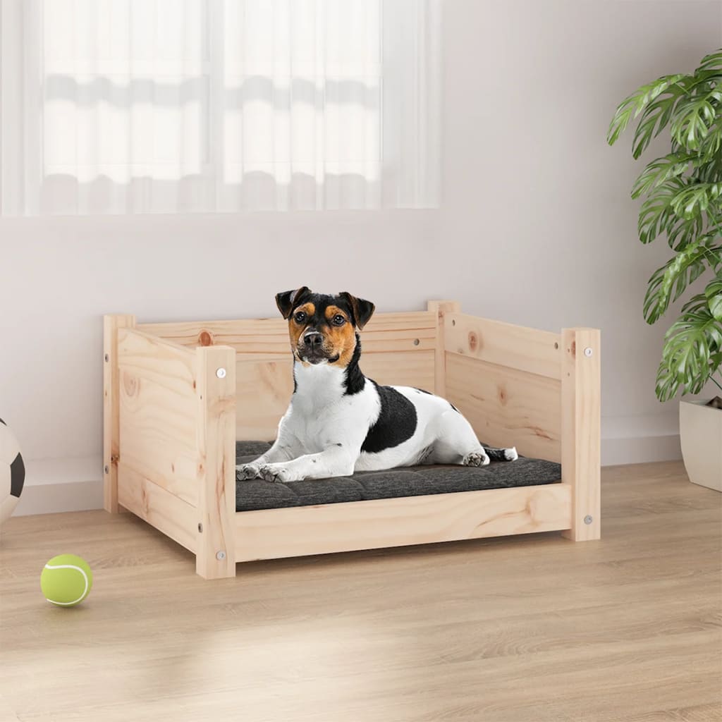 Cama Para Perros Madera Maciza De Pino 55,5x45,5x28 Cm / Vetonek_2