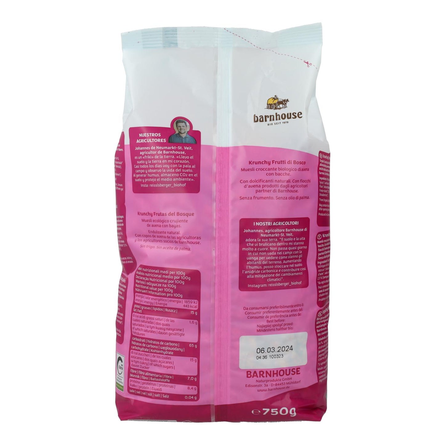 Muesli Krunchy con Frutos del Bosque Barnhouse 375g 375 g