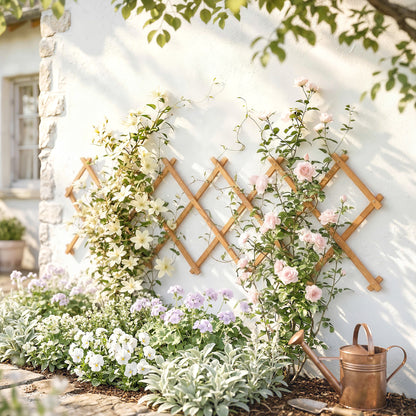 Outsunny Enrejado De Jardín De Madera Extensible 180x60 Cm Marrón Claro_1