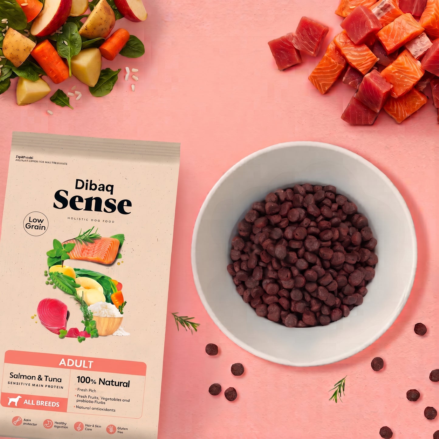 Dibaq Sense Low Grain Adulto Salmón Y Atún 2 Kg_2